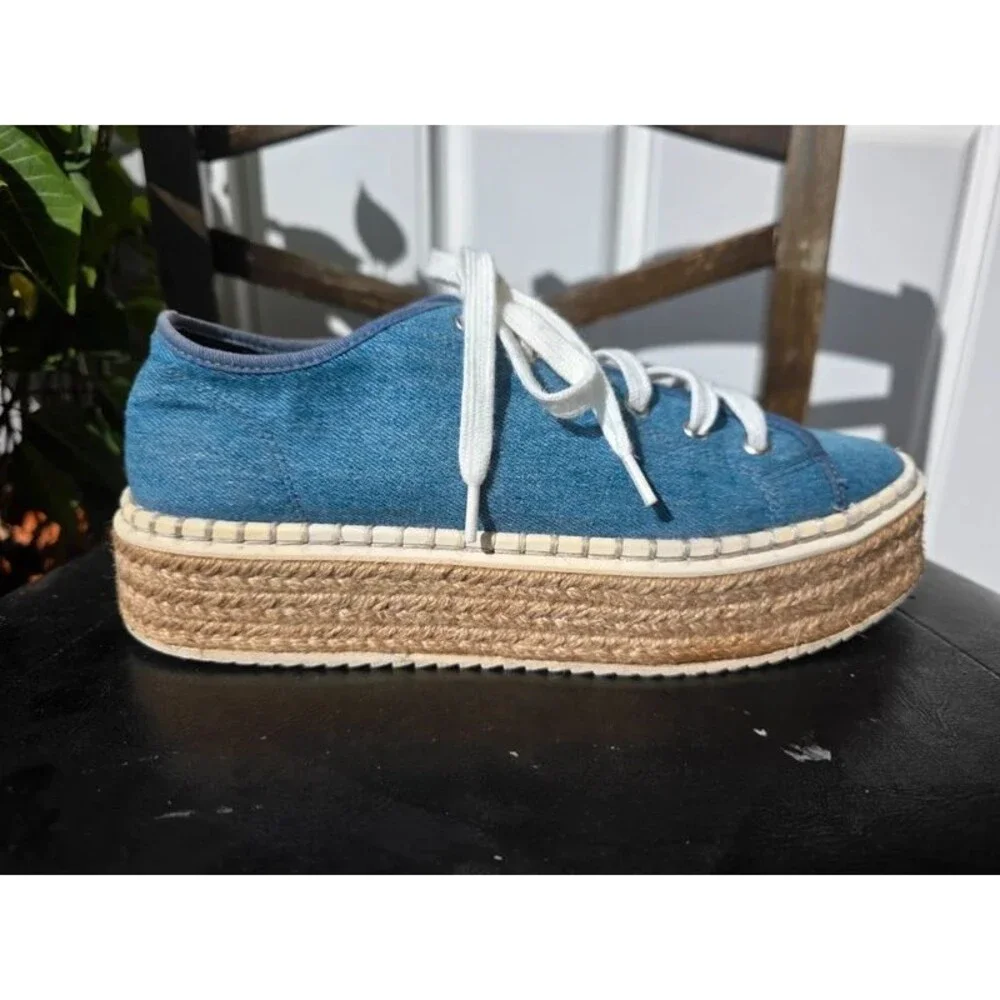 H&M Denim Espadrille Platform Sneakers EU 38 US 7.5